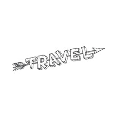 Travel sign Handdrawn element, Travel lettering