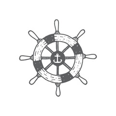 Wheel Handdrawn element, Ship wheel illustration