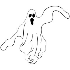 Flying ghost in linear style.