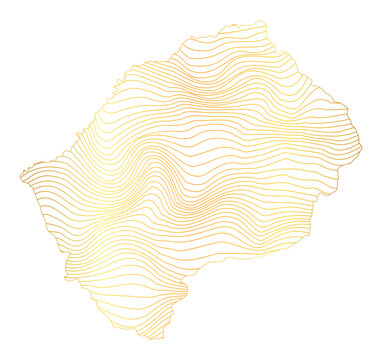 recommend clip art: abstract map of Lesotho - vector illustration of striped gold colored map