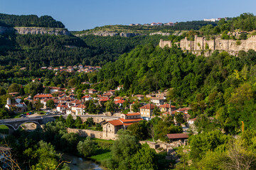 Fototapeta na wymiar Aerial view of Veliko Tarnovo town, Bulgaria