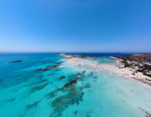 Aerial landscape view of Elafonisi beach - Crete, Greece