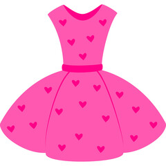 Pink dress with hearts