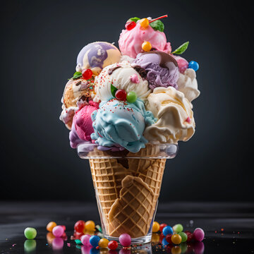 Sumptuous Scoops: A Towering Delight of Ice Cream