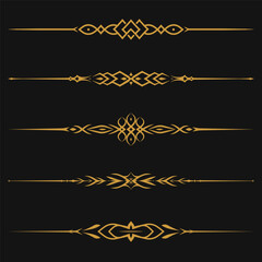 Golden Ornament Premium Decoration Filigree Line Isolated Element. Vector illustration