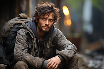 Fototapeta premium Homeless visualized on a professional Stockphoto