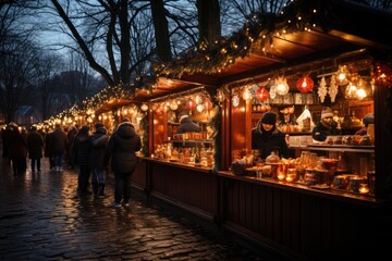 Fototapeta na wymiar Christmas Market visualized on a professional Stockphoto