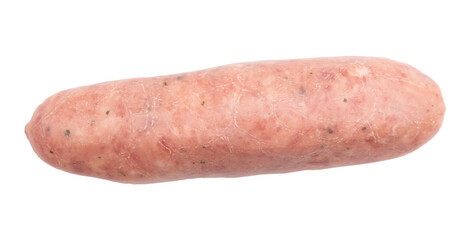 raw sausages for grill, italian food with clipping path, salsiccia sausage isolated on white background