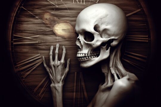 Zombie skeleton. Halloween concept. Background with selective focus and copy space