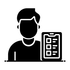 Mobile Task List Glyph Icon