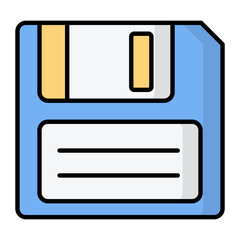 Hard Disk Line Color Icon