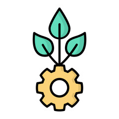 Eco Management Line Color Icon
