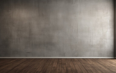 Empty room gray wall room with wooden floor 