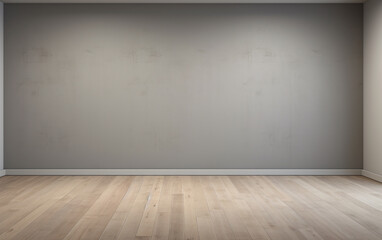 Empty room gray wall room with wooden floor 