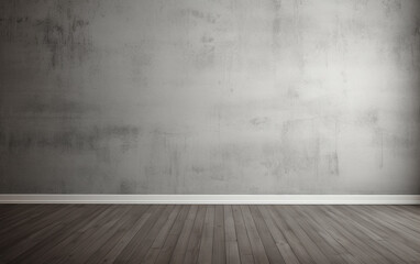 Empty room gray wall room with wooden floor 