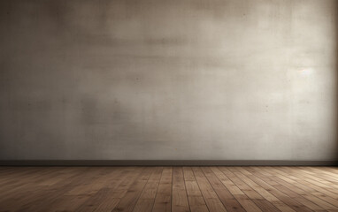 Empty room gray wall room with wooden floor 
