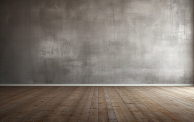 Empty room gray wall room with wooden floor