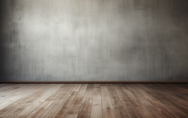 Empty room gray wall room with wooden floor