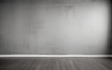 Empty room gray wall room with wooden floor