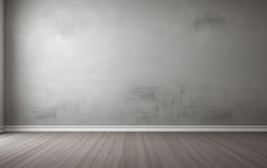 Empty room gray wall room with wooden floor