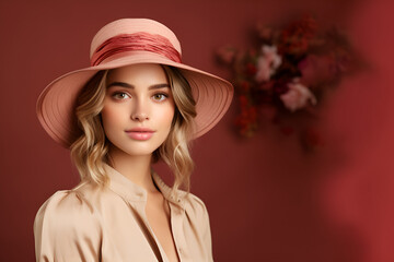 portrait of a woman in a fancy hat