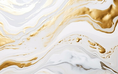 Fototapeta premium Realistic liquid marble background with gold