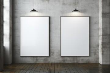 An eye-catching, larger-than-life mockup frame making a bold statement atop a sleek metal floor with an industrial flair. Generative AI