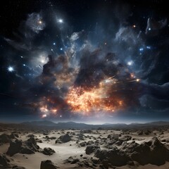 Obraz premium stars, space, suns , astronomy, universe, and planets background, wallpapers. AI Generated.