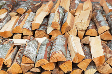 stack of firewood for cold season