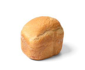 Homemade bread from bread machine isolated on white background