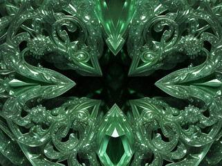 abstract sapphire green glass texture made in 3d, mineral