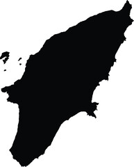 Black map of Rhodes Island
