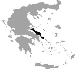 Black map of Euboea Island within the gray map of Greece