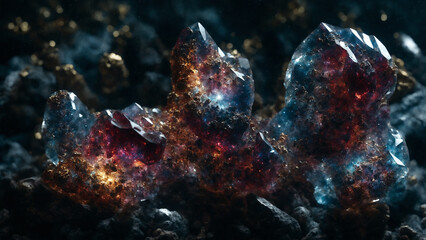 Fototapeta na wymiar Gem stones galaxy galactic universe minerals space exploration