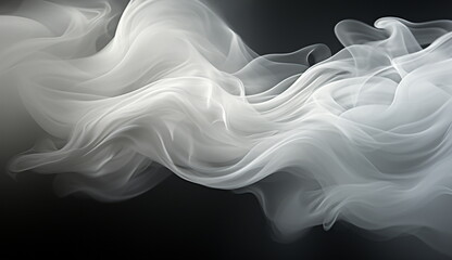 A mesmerizing image capturing thick white smoke billowing against a dramatic black backdrop. Based on Generative Ai.