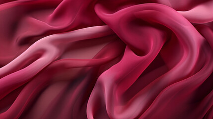 Obraz premium Burgundy chiffon fabric background with fluid shapes and movement. 