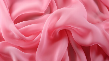 Obraz premium Pink chiffon fabric background with fluid shapes and movement. 