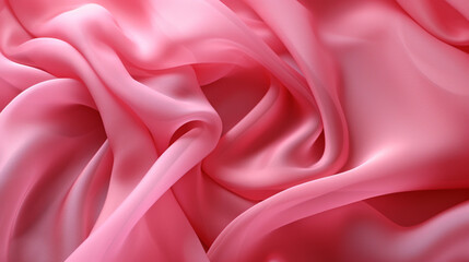 Obraz premium Pink chiffon fabric background with fluid shapes and movement. 