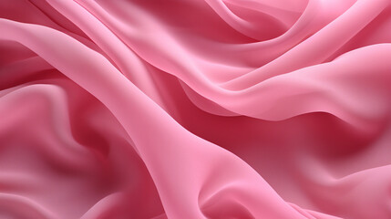 Obraz premium Pink chiffon fabric background with fluid shapes and movement. 