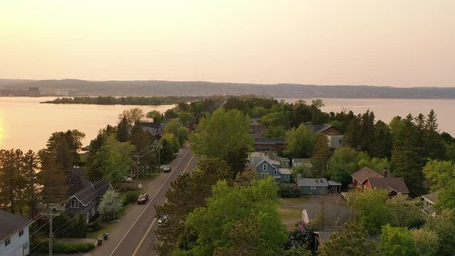 Scenic beachfront neighborhood in Duluth, MN. Lake Superior views, serene nature, and recreational activities. Perfect getaway