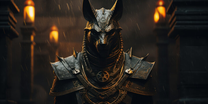 Egyptian God Anubis. Generative AI