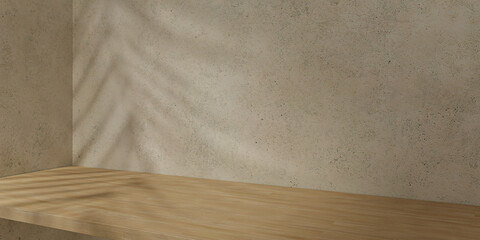 simple and minimal podium background with soft shadow, 3d rendering