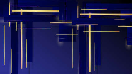 Luxury purple blue with gold stripes vector background