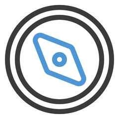 compass icon in color line style