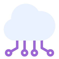 cloud computing icon in flat style