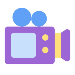 video camera icon in flat style