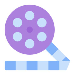 film reel icon in flat style