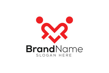 Trendy Professional two people love logo design vector template