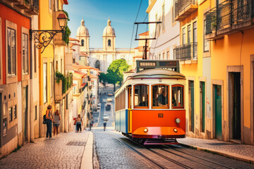 Fototapeta na wymiar Lisbon Portugal travel destination. Tour tourism exploring.