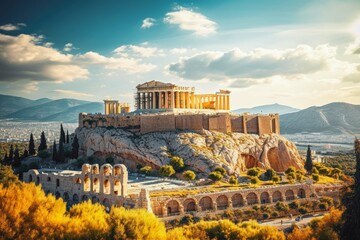 Athens Greece travel destination. Tour tourism exploring. - obrazy, fototapety, plakaty